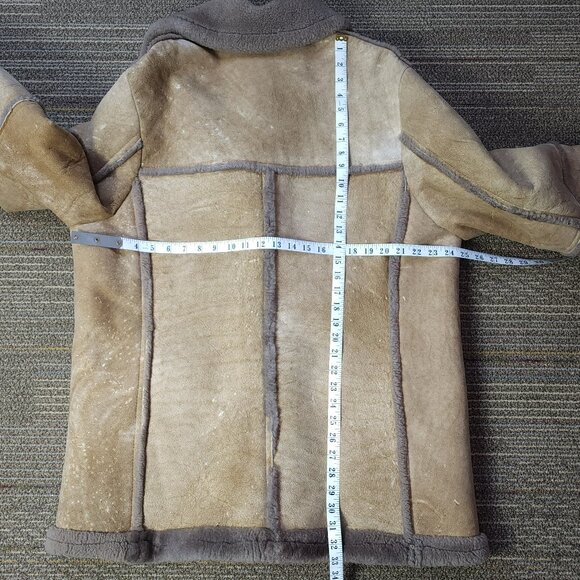 Vintage 80s Sawyer Sheepskin Shearling Leather Coat (XL-48) - Picture 10 of 12